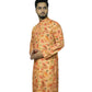 Fabriq by FFACE Floral Print Cotton Kurta, Peach Colour