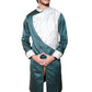 Fabriq by FFACE Men's Ethnic Kurta, Green and White, Silk