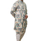Fabriq by FFACE Men's Floral Printed Kurta with Mandarin Collar, 100 cm Length