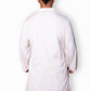 Traditional Indian Kurta, White Cotton Fabric, Embroidered Neckline