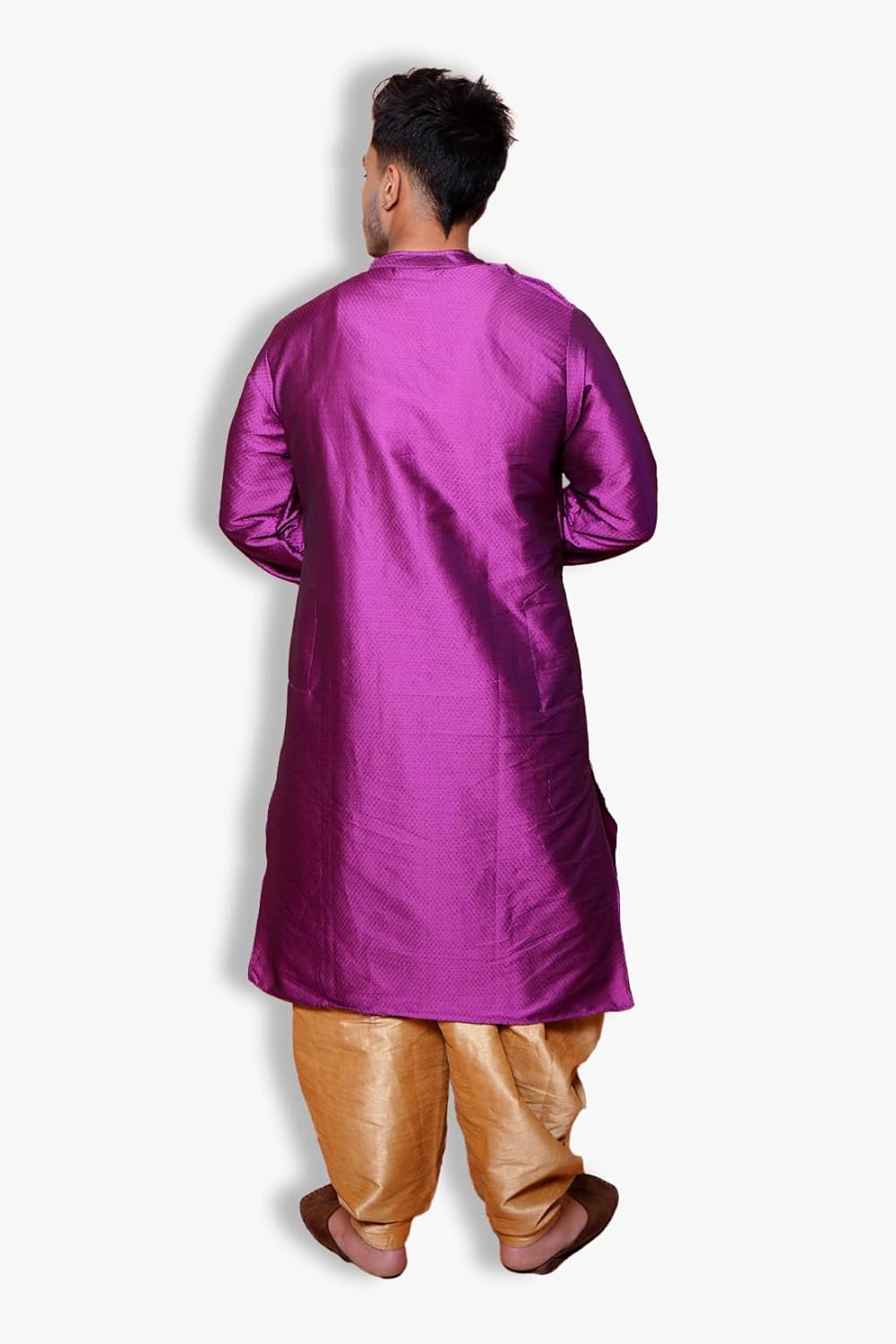 Fabriq by FFACE Traditional Indian Purple Silk Kurta with Floral Embroidery