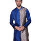 Fabriq by FFACE Ethnic Kurta, Navy Blue Satin with Printed Panel
