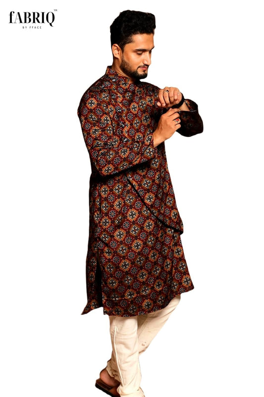 Fabriq by FFACE Printed Cotton Designer Kurta, Multicolour