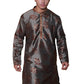 Fabriq by FFACE Floral Printed Satin Kurta, Mandarin Collar, Maroon