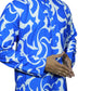 Fabriq by FFACE Stylish Blue and White Printed Men's Kurta, 100% Cotton, Knee-Length