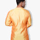 Men's Traditional Indian Kurta, Orange and Brown/Black Colour, Silk Fabric