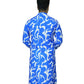 Fabriq by FFACE Stylish Blue and White Printed Men's Kurta, 100% Cotton, Knee-Length