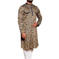 Fabriq by FFACE Men's Kurta with Feather Motif, Beige, 100% Cotton