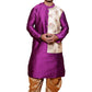 Fabriq by FFACE Traditional Indian Purple Silk Kurta with Floral Embroidery