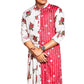 Fabriq by FFACE Floral Print Kurta, Red and White, 100% Cotton,