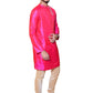 Fabriq by FFACE Men's Kurta, Magenta Pink, Knee-Length, Silk