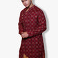 Fabriq by FFACE Traditional Indian Kurta, Red Floral Print, Cotton Blend