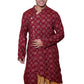 Fabriq by FFACE Traditional Indian Kurta, Red Floral Print, Cotton Blend