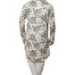 Fabriq by FFACE Men's Floral Printed Kurta with Mandarin Collar, 100 cm Length