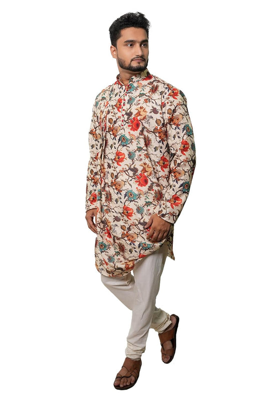 Fabriq by FFace Floral Print Cotton Kurta, Aysmmetrical