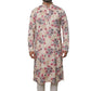 Fabriq by FFACE Men's Floral Print Kurta, Length, Pink and Grey