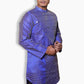 Fabriq by FFACE Men's Blue Kurta, Mandarin Collar, Aysmmetrical