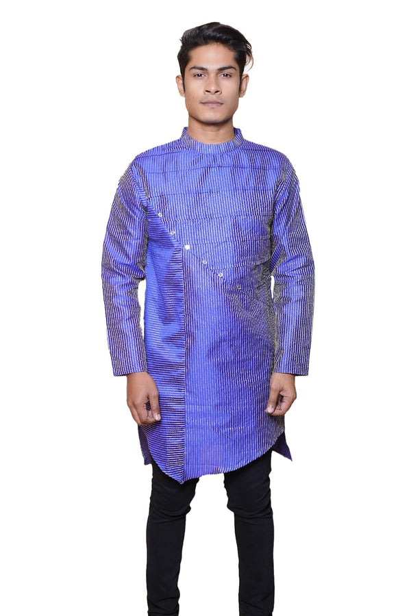 Men's Silk Indigo Kurta | Silk Blend | Festive & Occasion Wear