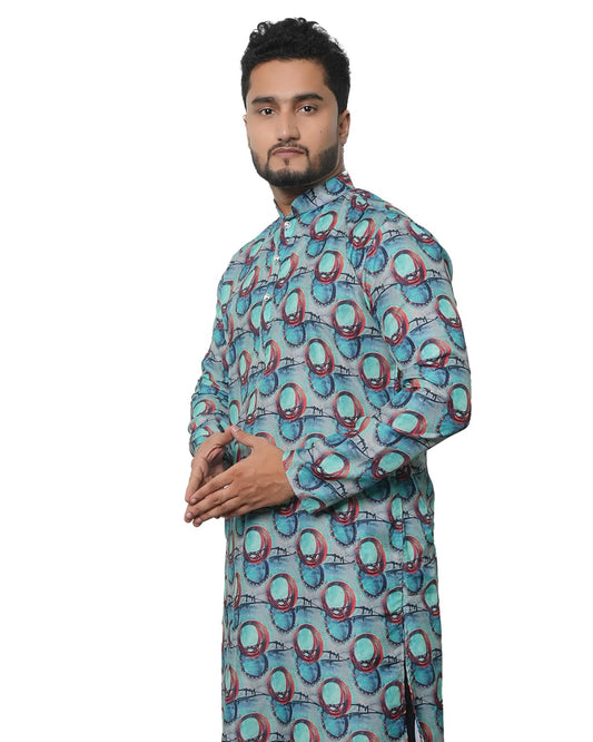 Fabriq by FFACE Patterned Cotton Kurta, 100 cm Length, Long Sleeves