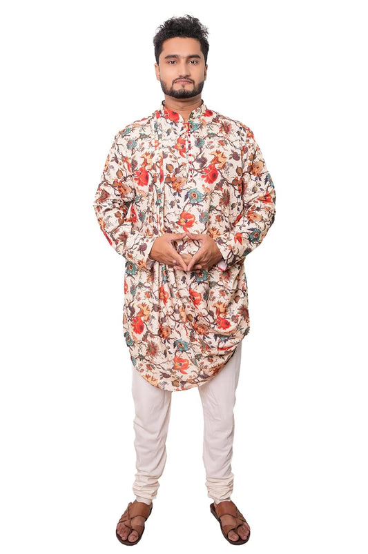 Fabriq by FFace Floral Print Cotton Kurta, Aysmmetrical