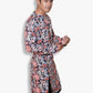 Fabriq by FFACE Men's Floral Printed Kurta, Black and Orange, Cotton