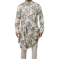 Fabriq by FFACE Men's Floral Printed Kurta with Mandarin Collar, 100 cm Length