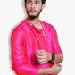 Fabriq by FFACE Men's Kurta, Magenta Pink, Knee-Length, Silk