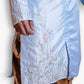 Fabriq by FFACE Men's Traditional Kurta, Embroidered, Light Blue, Satin-Silk