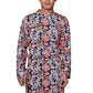 Fabriq by FFACE Men's Floral Printed Kurta, Black and Orange, Cotton