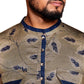 Fabriq by FFACE Men's Kurta with Feather Motif, Beige, 100% Cotton