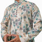 Fabriq by FFACE Men's Floral Printed Kurta with Mandarin Collar, 100 cm Length