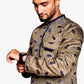 Fabriq by FFACE Men's Kurta with Feather Motif, Beige, 100% Cotton