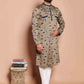 Fabriq by FFACE Men's Kurta with Feather Motif, Beige, 100% Cotton