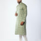 Men's Green Multicolor Printed Kurta | Soft Fabric, Double Stitched, Stylish Ethnic Wear for Festivals & Parties