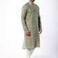 Men's Green Multicolor Printed Kurta | Soft Fabric, Double Stitched, Stylish Ethnic Wear for Festivals & Parties