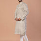 Men's Light Green Floral Printed Kurta with Wooden Buttons | Soft Fabric, Double Stitched Designer Ethnic Wear for Festive & Casual Occasions