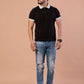 Men's Black Cotton Polo Shirt – Classic Short Sleeve Collared tee for Casual &amp; Formal wear, Breathable Soft Fabric, Slim/Regular fit, Timeless Style for Work, Golf, Travel
