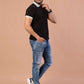Men's Black Cotton Polo Shirt – Classic Short Sleeve Collared tee for Casual &amp; Formal wear, Breathable Soft Fabric, Slim/Regular fit, Timeless Style for Work, Golf, Travel