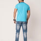 Men's Blue Cotton Round Neck T-Shirt – Classic Short Sleeve Casual Tee, Soft Breathable Fabric, Slim Fit & Regular Fit, Perfect, Gym, Travel, Sports & Layering