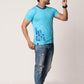 Men's Blue Cotton Round Neck T-Shirt – Classic Short Sleeve Casual Tee, Soft Breathable Fabric, Slim Fit & Regular Fit, Perfect, Gym, Travel, Sports & Layering