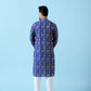 Fabriq by FFACE Men's Printed Kurta, Blue, Full Sleeves