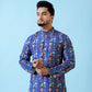 Fabriq by FFACE Men's Printed Kurta, Blue, Full Sleeves