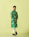 Fabriq by FFACE Floral Print Kurta for Men, Green