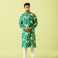 Fabriq by FFACE Floral Print Kurta for Men, Green