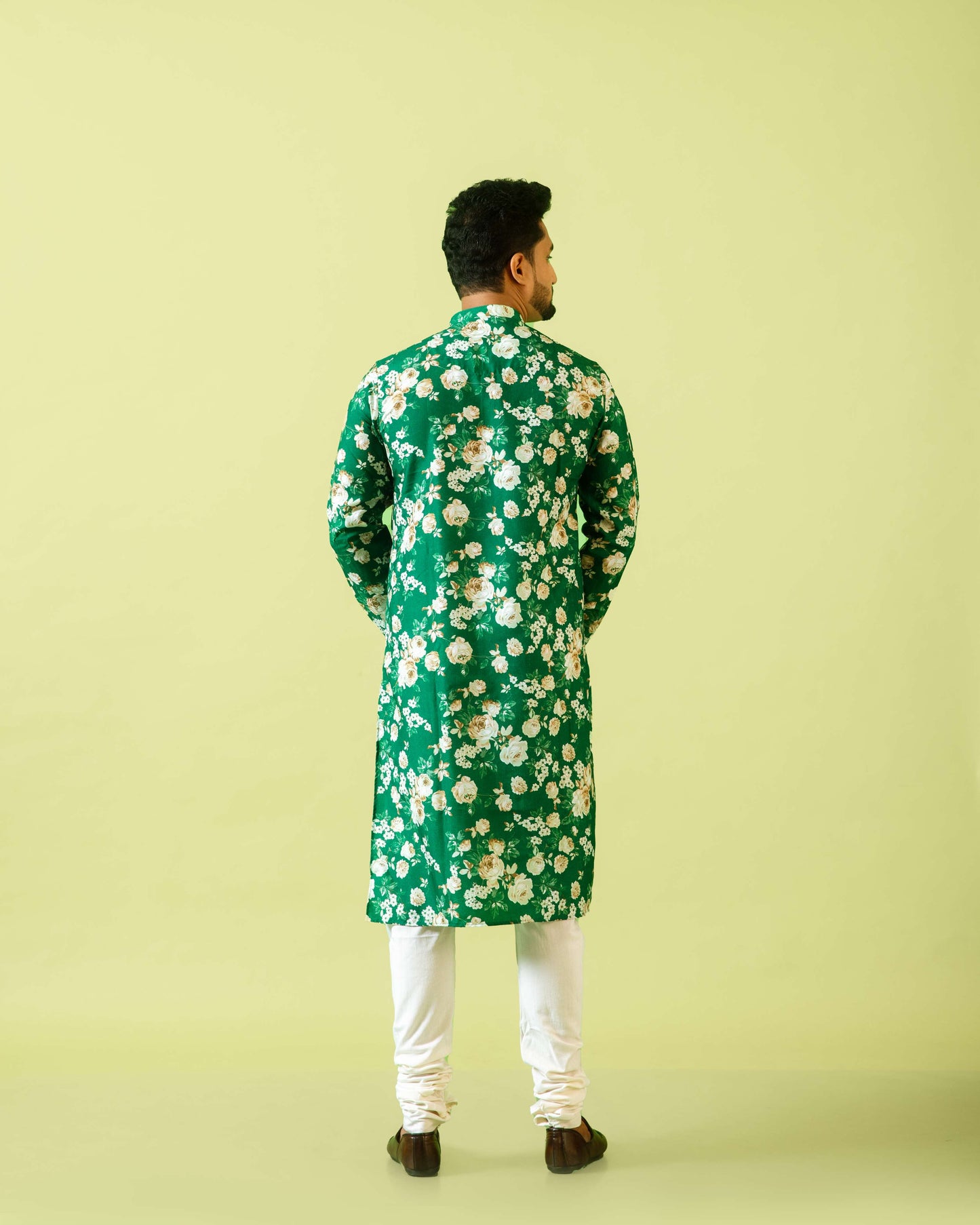 Fabriq by FFACE Floral Print Kurta for Men, Green