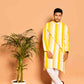 Fabriq by FFACE Stripped Yellow and White Kurta, Cotton