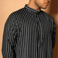 Fabriq by FFACE Striped Kurta, Black and White, Cotton, Full-Length