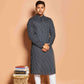 Fabriq by FFACE Striped Kurta, Black and White, Cotton, Full-Length