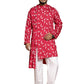 Fabriq by FFACE Men's Festive Christmas Print Shirt, Red and White Pattern, Full Sleeves