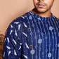 Fabriq by FFACE Printed Casual Kurta for Men, Navy Blue, Full Sleeves